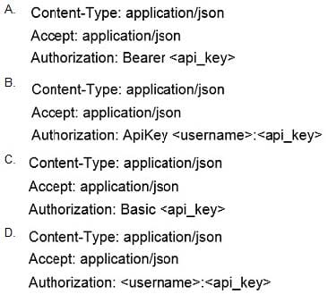 300-735 "Which header set should be sent with all API calls to the Cisco Stealthwatch Cloud API?"